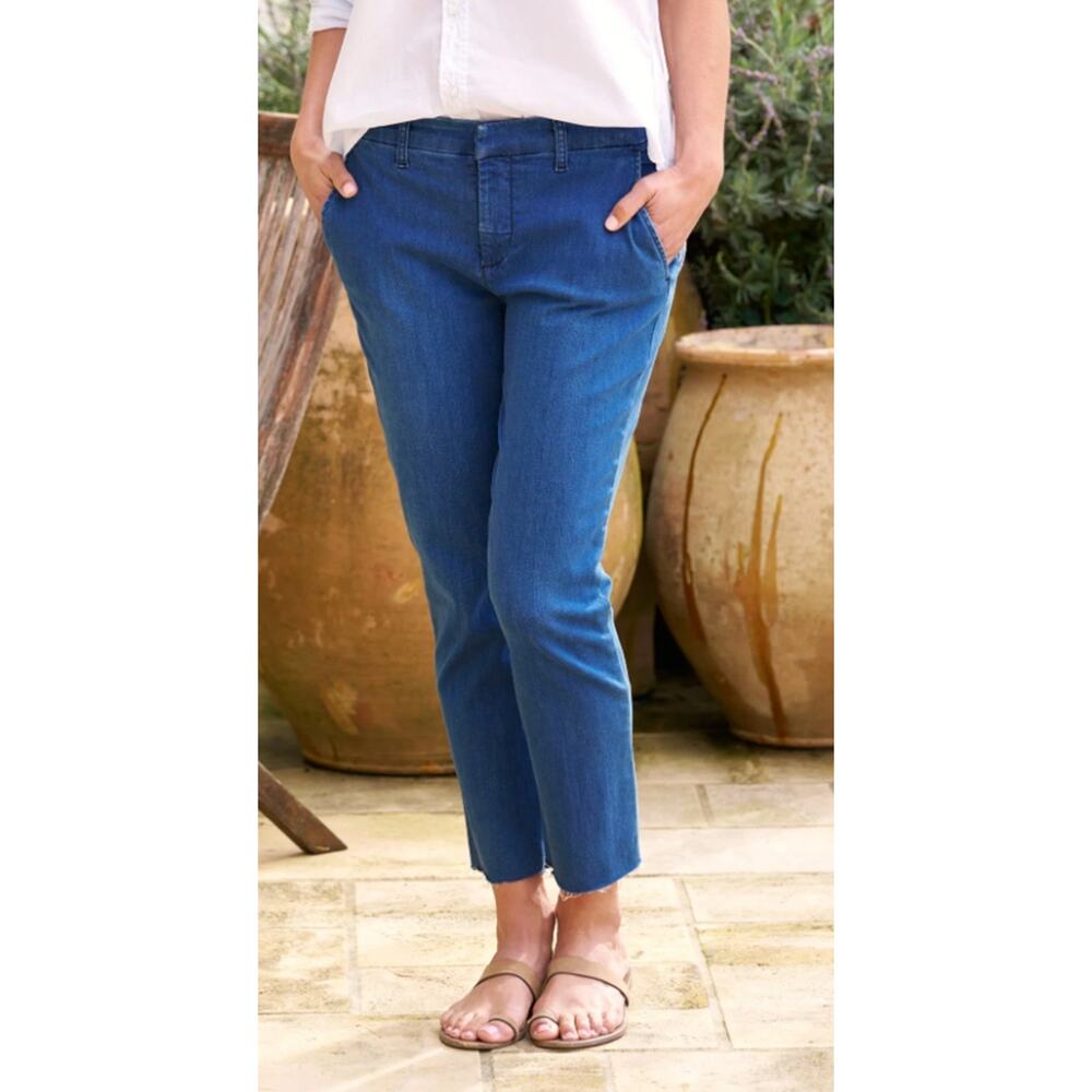 Frank & Eileen 1947 Women's Wicklow Wash Italian Performance Denim Blue Sz 12 - Picture 7 of 8